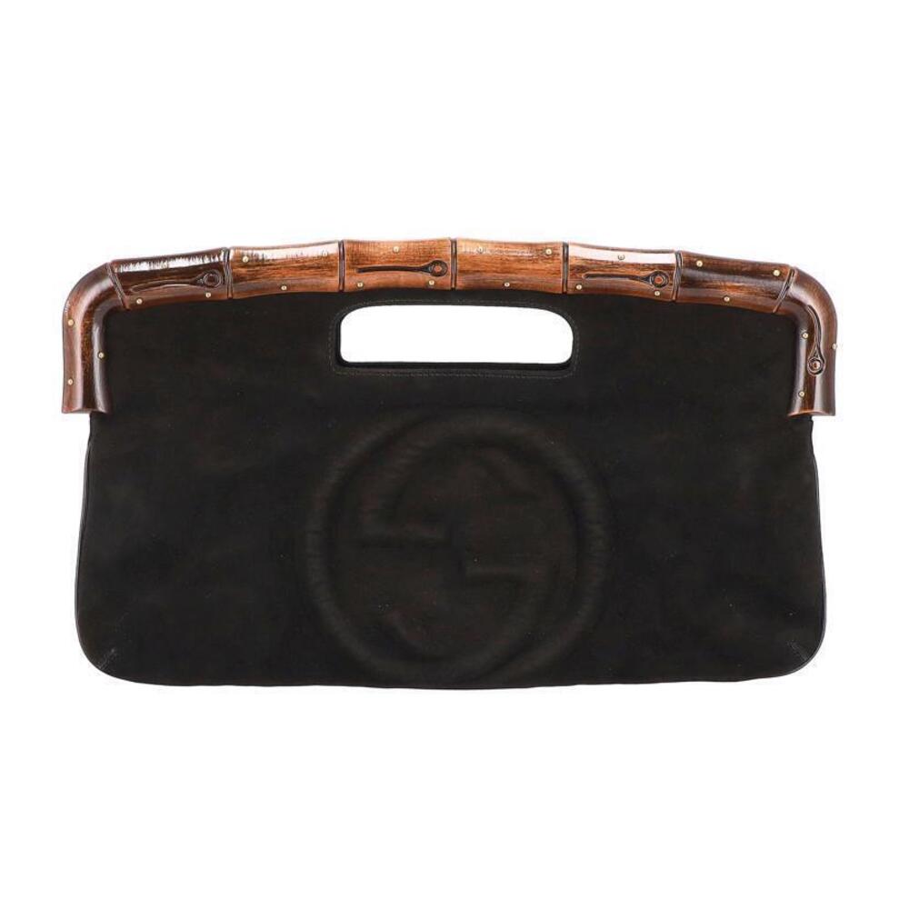 Gucci Suede Clutch Bag Black